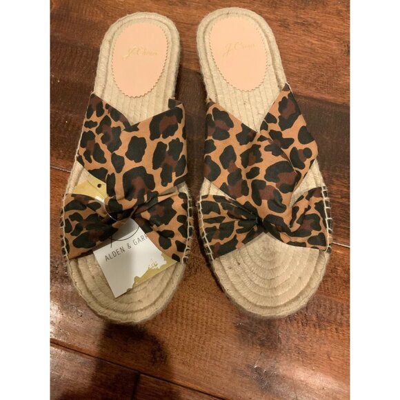 J. Crew Leopard Twist Espadrilles Slide Sandals, Size 9.5 (US), 39.5 (EUR) - Picture 3 of 5